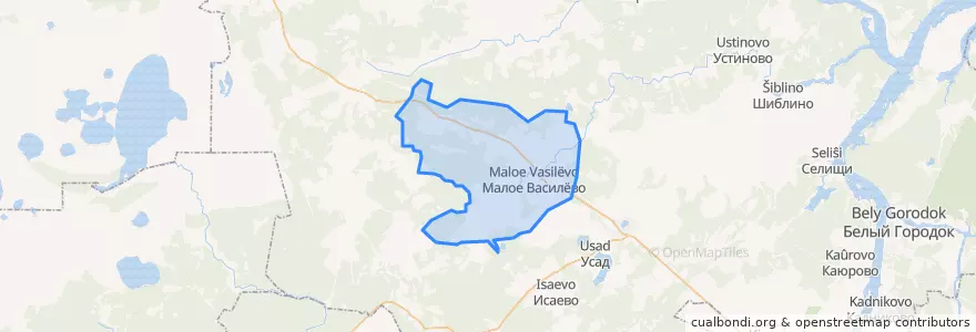 Mapa de ubicacion de Маловасилевское сельское поселение.