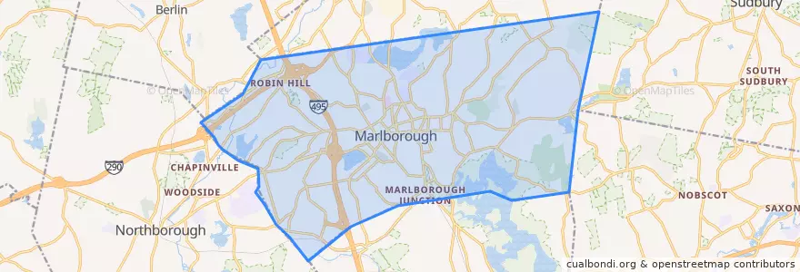 Mapa de ubicacion de Marlborough.