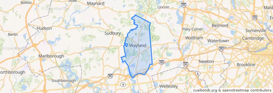 Mapa de ubicacion de Wayland.