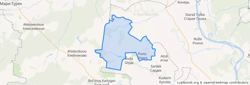 Mapa de ubicacion de Ральниковское сельское поселение.