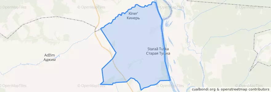 Mapa de ubicacion de Старотушкинское сельское поселение.