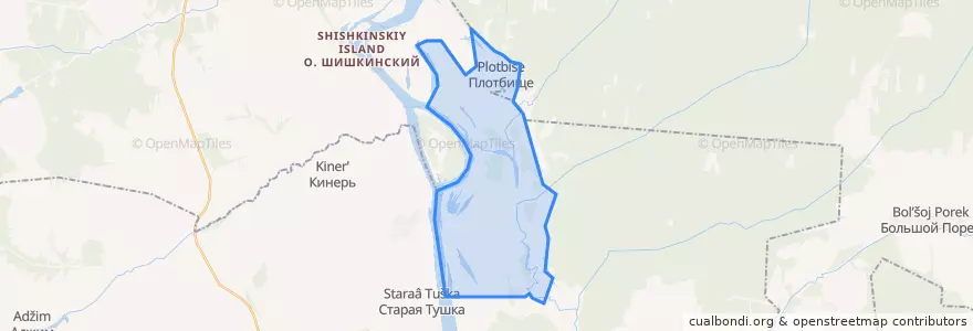 Mapa de ubicacion de Плотбищенское сельское поселение.