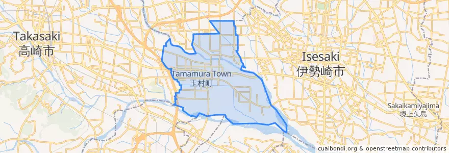 Mapa de ubicacion de 玉村町.