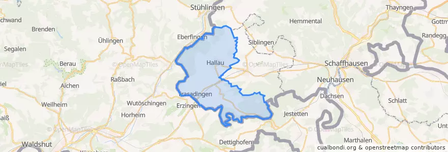 Mapa de ubicacion de Bezirk Unterklettgau.