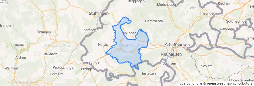 Mapa de ubicacion de Bezirk Oberklettgau.