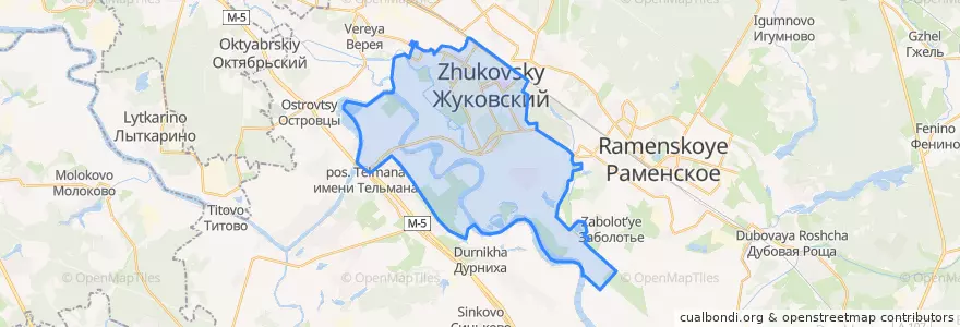 Mapa de ubicacion de городской округ Жуковский.