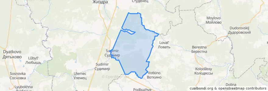 Mapa de ubicacion de сельское поселение Деревня Младенск.