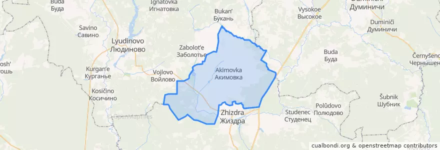 Mapa de ubicacion de сельское поселение Деревня Акимовка.