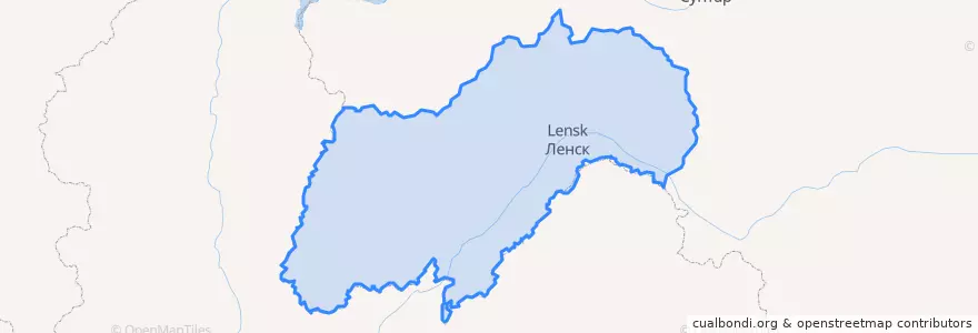 Mapa de ubicacion de Ленский улус.