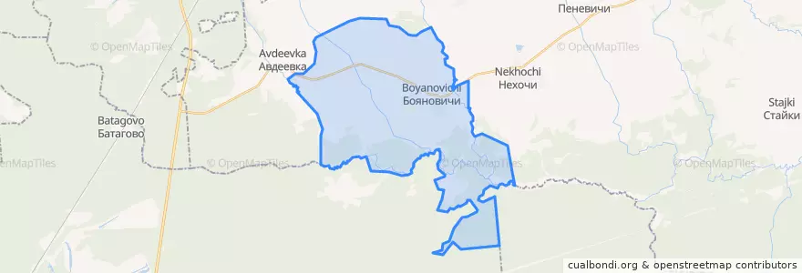 Mapa de ubicacion de сельское поселение Село Бояновичи.