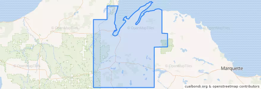 Mapa de ubicacion de Baraga County.