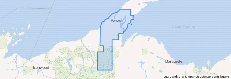 Mapa de ubicacion de Houghton County.