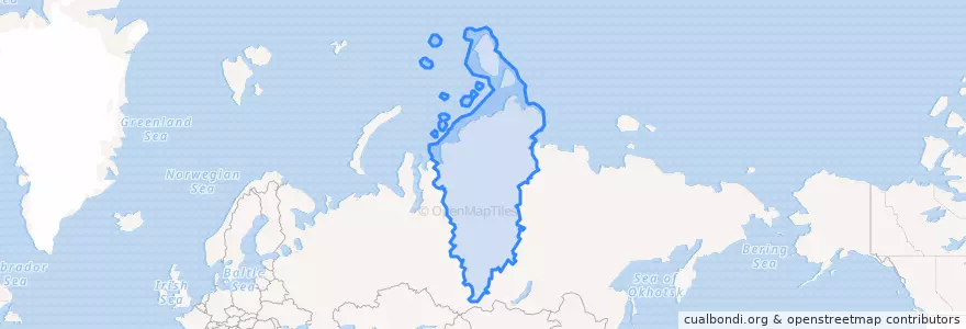 Mapa de ubicacion de Kraï de Krasnoïarsk.