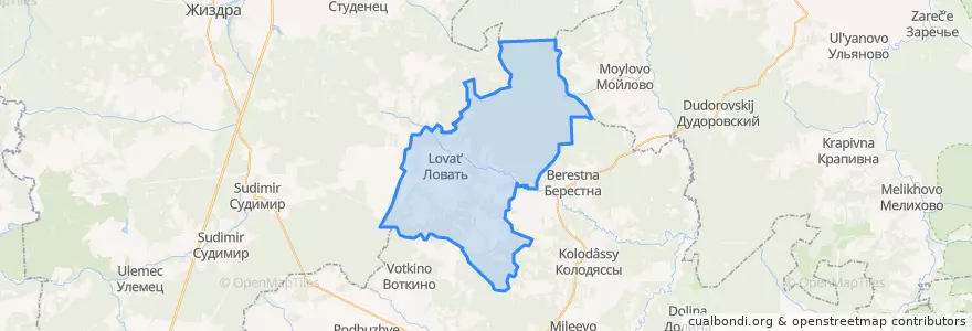 Mapa de ubicacion de сельское поселение Село Ловать.