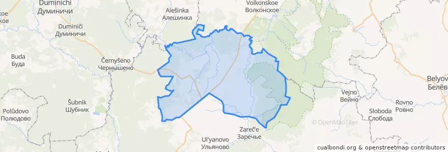 Mapa de ubicacion de сельское поселение Село Волосово-Дудино.