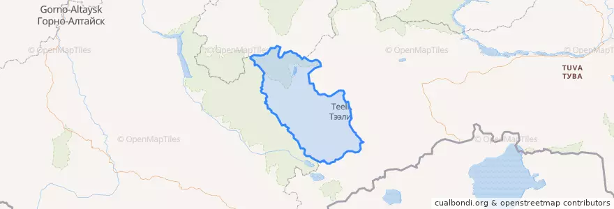 Mapa de ubicacion de Бай-Тайгинский кожуун.