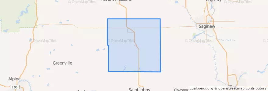 Mapa de ubicacion de Gratiot County.