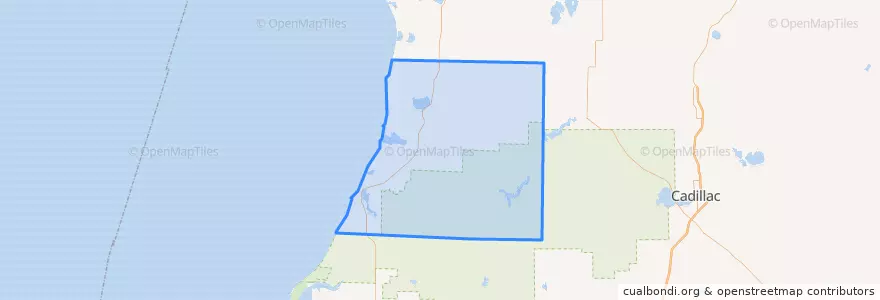Mapa de ubicacion de Manistee County.