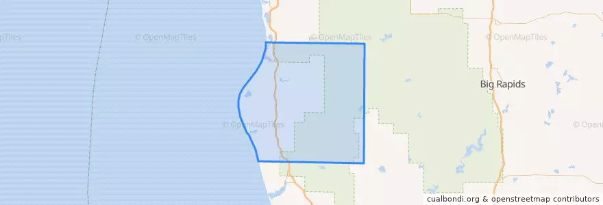 Mapa de ubicacion de Oceana County.