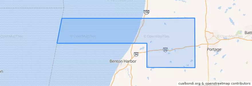 Mapa de ubicacion de Van Buren County.