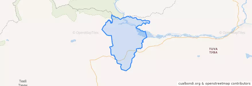 Mapa de ubicacion de Чаа-Хольский кожуун.