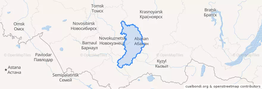 Mapa de ubicacion de Republic of Khakassia.