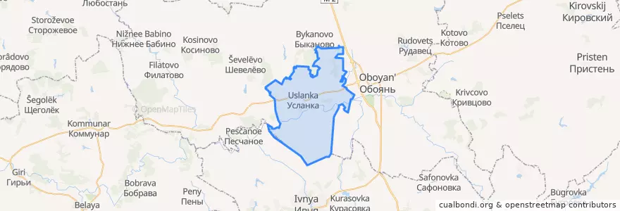 Mapa de ubicacion de Усланский сельсовет.