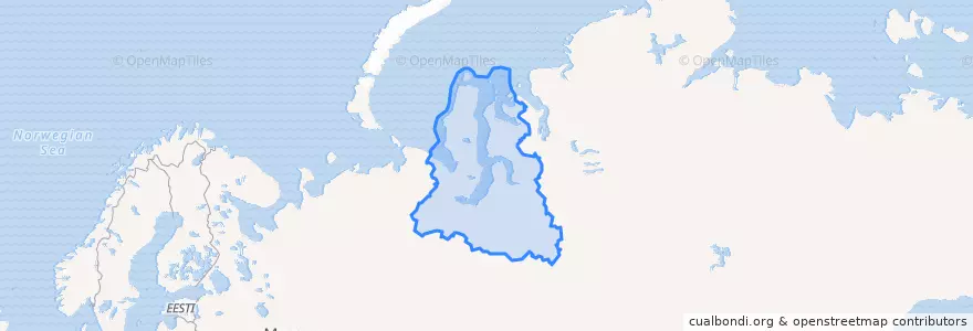 Mapa de ubicacion de Yamalo-Nenets Autonomous Okrug.