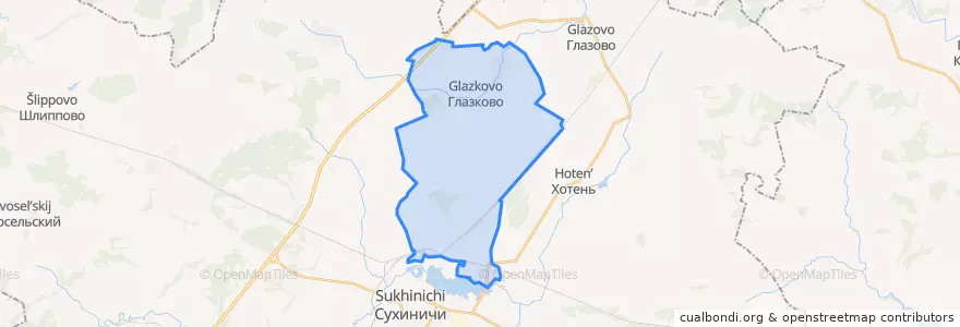 Mapa de ubicacion de сельское поселение Деревня Глазково.