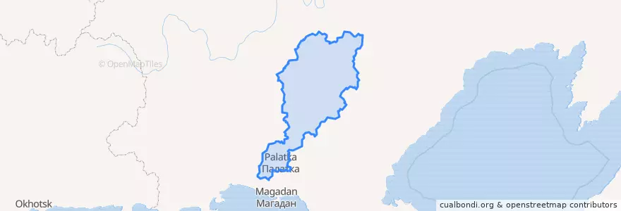 Mapa de ubicacion de Хасынский городской округ.