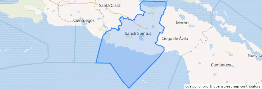 Mapa de ubicacion de Sancti Spiritus.