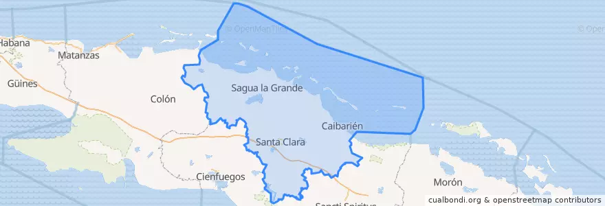 Mapa de ubicacion de Villa Clara.