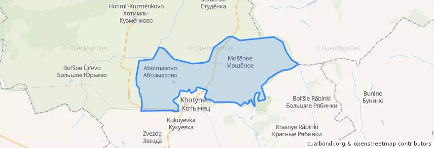 Mapa de ubicacion de Аболмасовское сельское поселение.