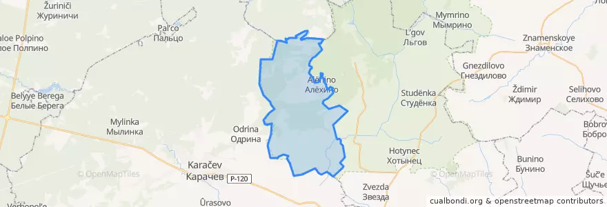 Mapa de ubicacion de Алехинское сельское поселение.