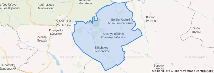 Mapa de ubicacion de Краснорябинское сельское поселение.