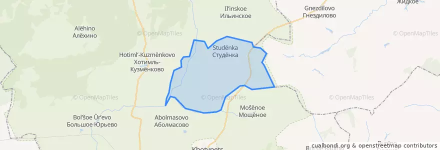 Mapa de ubicacion de Студёновское сельское поселение.