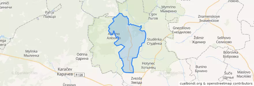 Mapa de ubicacion de Хотимль-Кузмёнковское сельское поселение.