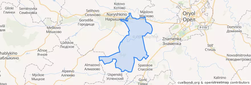 Mapa de ubicacion de Луначарское сельское поселение.