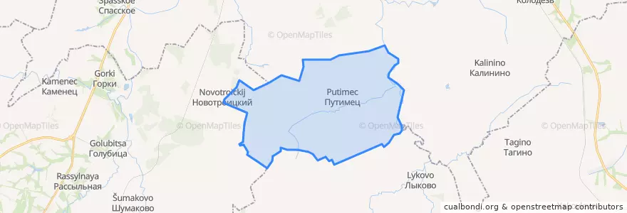 Mapa de ubicacion de Голохвастовское сельское поселение.