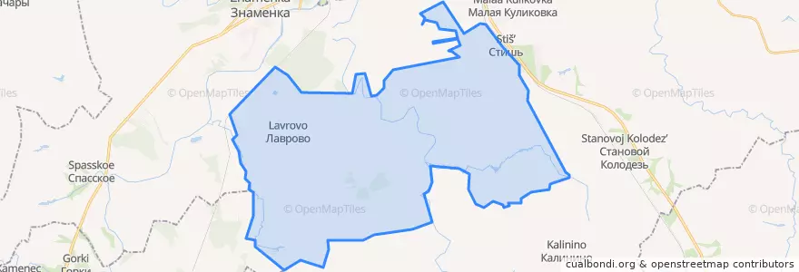 Mapa de ubicacion de Лавровское сельское поселение.