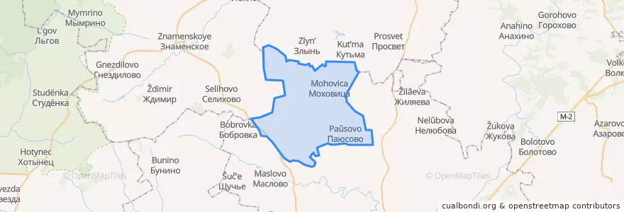 Mapa de ubicacion de Моховицкое сельское поселение.