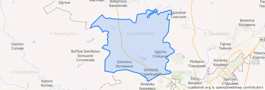 Mapa de ubicacion de Пахомовское сельское поселение.