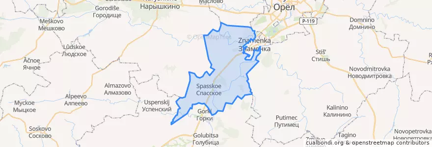 Mapa de ubicacion de Сабуровское сельское поселение.