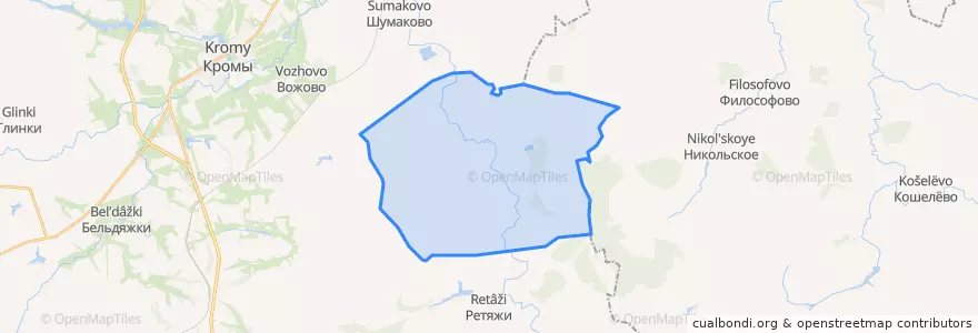 Mapa de ubicacion de Гуторовское сельское поселение.