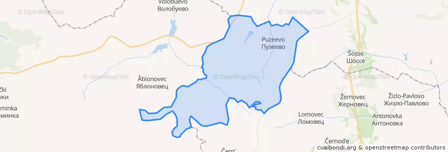 Mapa de ubicacion de Красниковское сельское поселение.