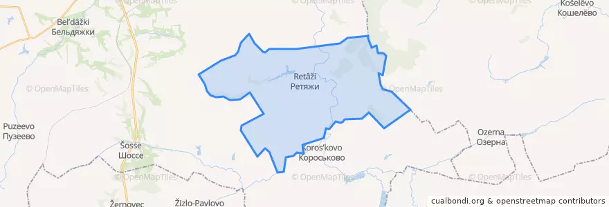 Mapa de ubicacion de Ретяжское сельское поселение.