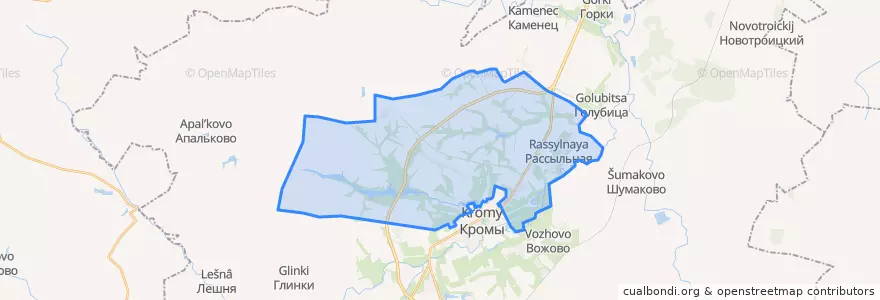 Mapa de ubicacion de Стрелецкое сельское поселение.