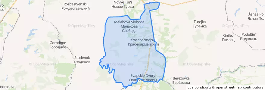 Mapa de ubicacion de Малахово-Слободское сельское поселение.