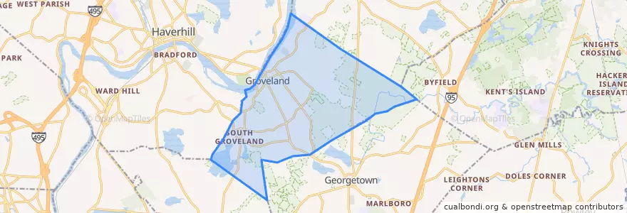 Mapa de ubicacion de Groveland.