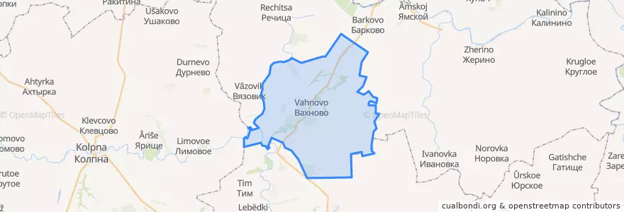 Mapa de ubicacion de Вахновское сельское поселение.
